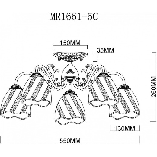 Потолочная люстра MyFar Nicole MR1661-5C