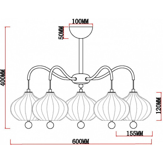 Люстра на штанге MyFar Katrin MR1811-5C