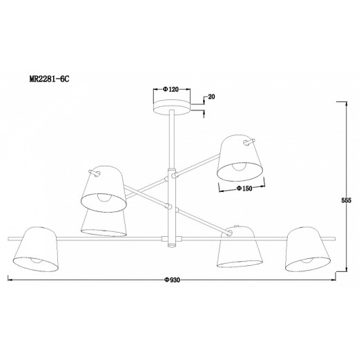 Люстра на штанге MyFar Clementine MR2281-6С