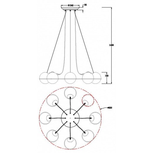 Подвесная люстра MyFar Julian MR2291-8P