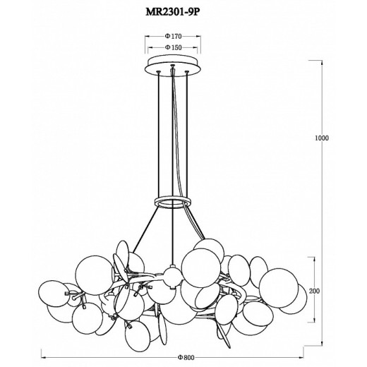 Подвесная люстра MyFar Flavia MR2301-9P