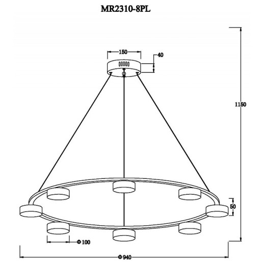 Подвесная люстра MyFar Milla MR2310-8PL