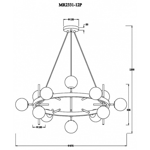 Подвесная люстра MyFar Robert MR2331-12P