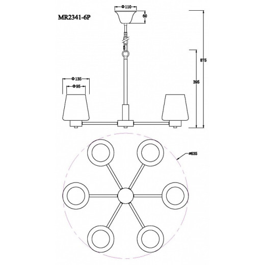 Подвесная люстра MyFar Mark MR2341-6P