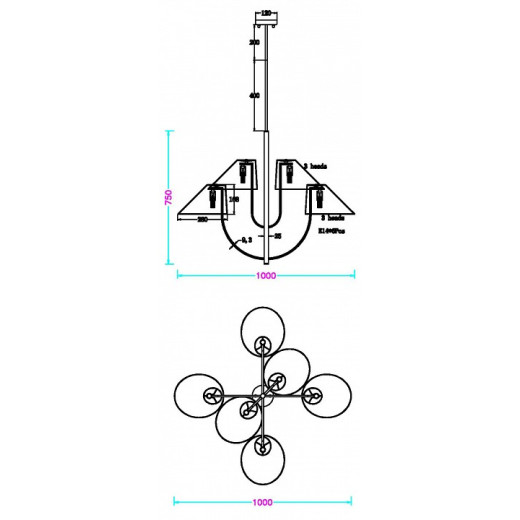 Люстра на штанге MyFar Lukas MR2390-6C