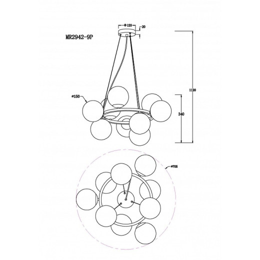 Подвесная люстра MyFar Pendant MR2942-9P