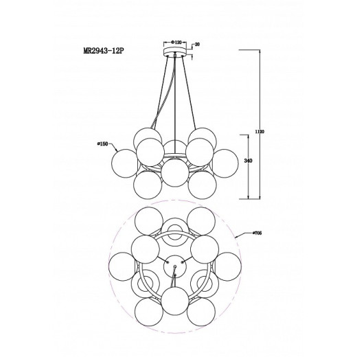 Подвесная люстра MyFar Pendant MR2943-12P