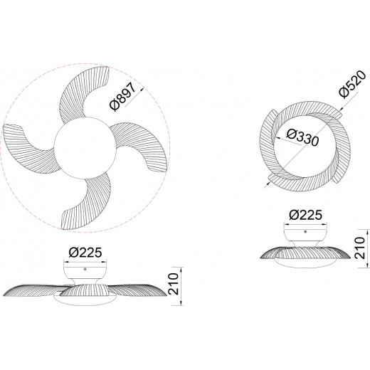 Светильник с вентилятором Mantra (люстры-вентиляторы) Aloha 8233