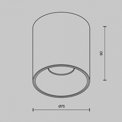 Накладной светильник Maytoni Alfa LED C064CL-12W4K-RD-B
