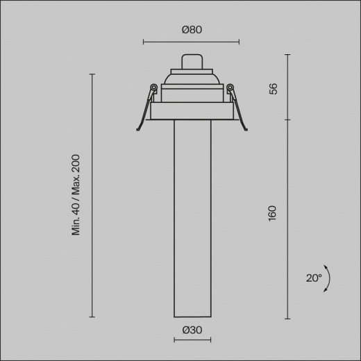 Встраиваемый светильник Maytoni Focus T C140RS-L200-7W3K-BBS