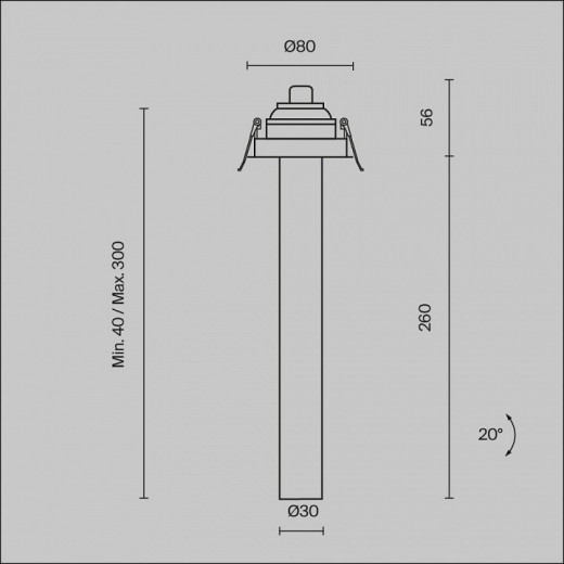 Встраиваемый светильник Maytoni Focus T C140RS-L300-7W4K-BBS
