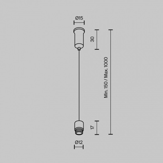 Токопровод концевой Maytoni  CA028SW-L1000-B
