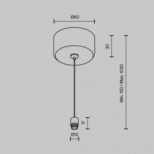 Токопровод концевой Maytoni  CA029SW-L1000-B