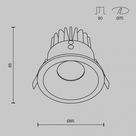 Встраиваемый светильник Maytoni Zoom DL034-01-12W2.7K-W