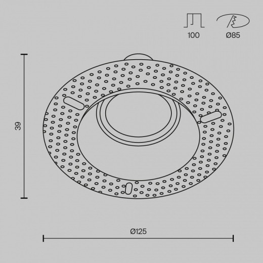 Встраиваемый светильник Maytoni Dot DL042-01-RD-B