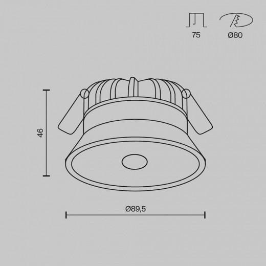 Встраиваемый светильник Maytoni Okno DL055-8W4K-SEN-W