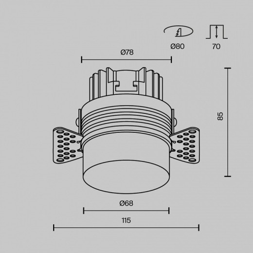 Встраиваемый светильник Maytoni Nude DL065-12W3K-TRS-W
