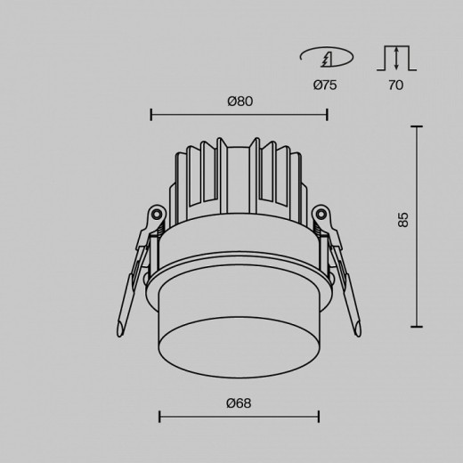 Встраиваемый светильник Maytoni Nude DL065-12W3K-W