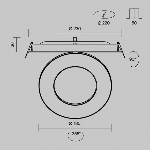 Встраиваемый светильник Maytoni Vector DL102-12W2.7K-B