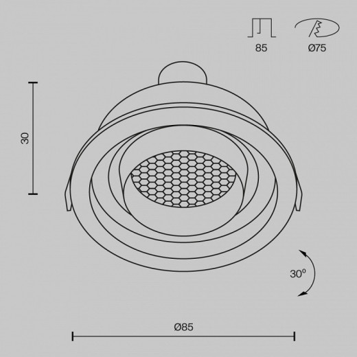 Встраиваемый светильник Maytoni Atom DL113-GU10-01-RD-W