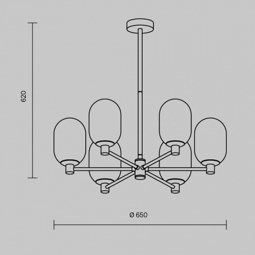 Люстра на штанге Freya Sharlot FR1012PL-06BS