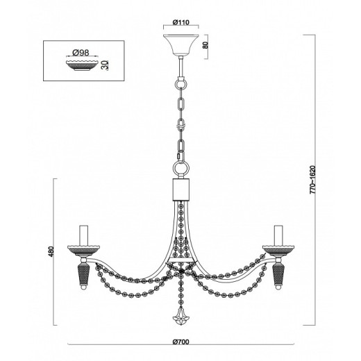 Подвесная люстра Freya Zoe FR2009PL-07G