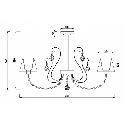 Люстра на штанге Freya Vanda FR2030CL-07G