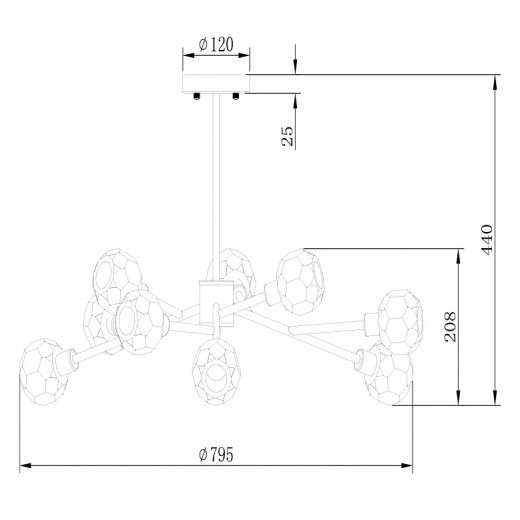 Люстра на штанге Freya Grace FR5114PL-09BZ