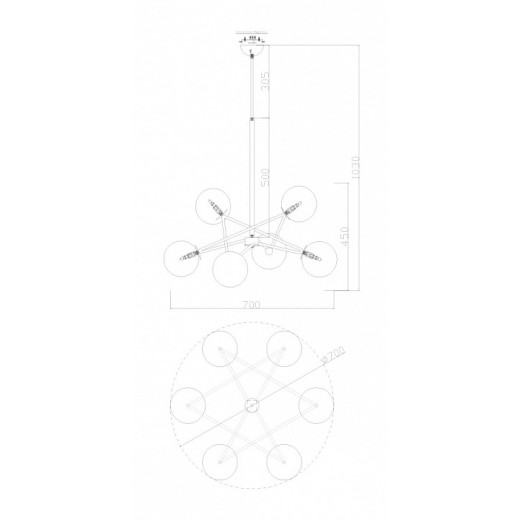 Люстра на штанге Freya Bumble FR5144PL-06TR
