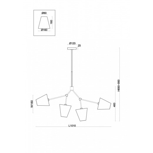 Люстра на штанге Freya Hats FR5370CL-04B