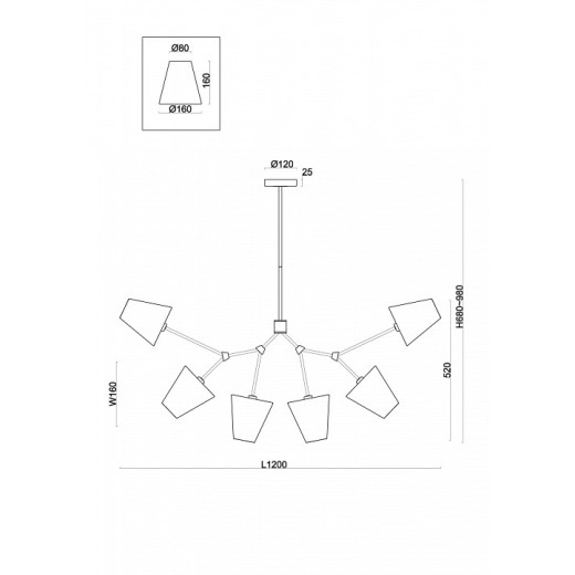 Люстра на штанге Freya Hats FR5370CL-06B