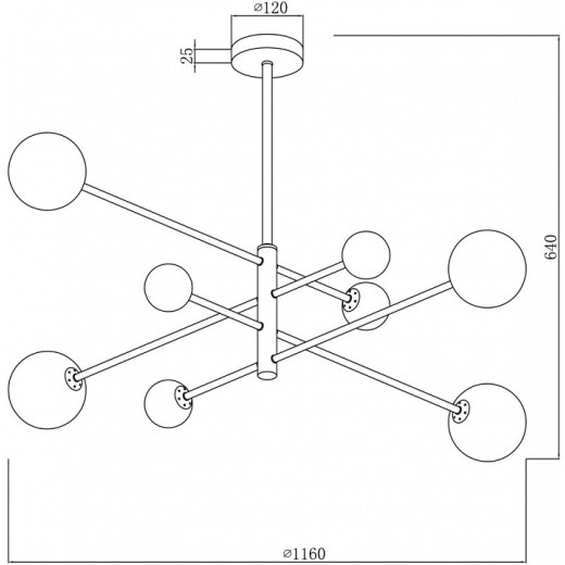 Люстра на штанге Freya Sphirity FR5376CL-08B