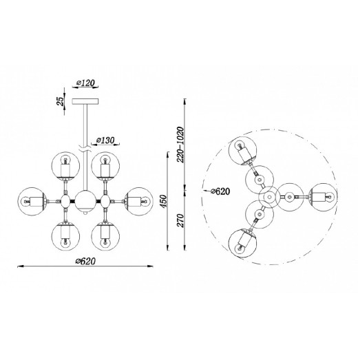 Люстра на штанге Freya Richard FR5596PL-09CH
