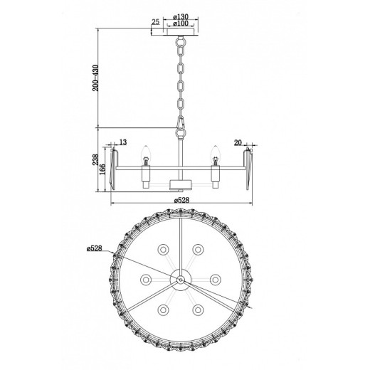 Подвесной светильник Maytoni Puntes MOD043PL-06CH