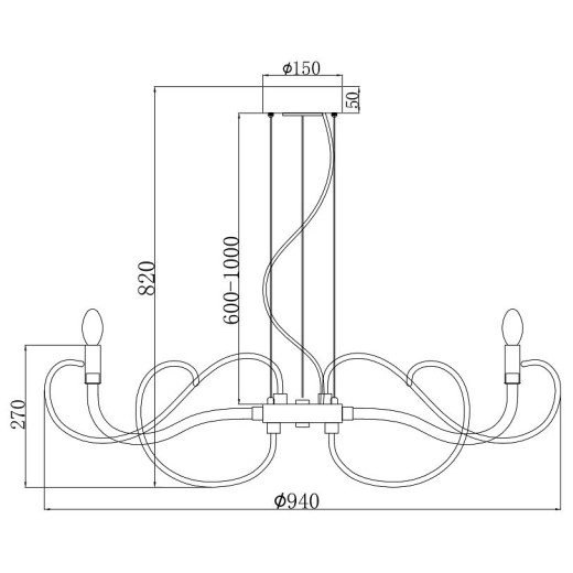 Подвесная люстра Maytoni Atlanta MOD051PL-07TR