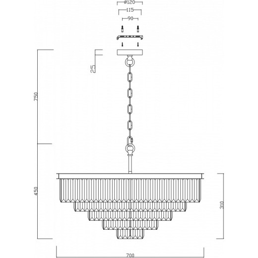 Подвесной светильник Maytoni Revero MOD085PL-12CH