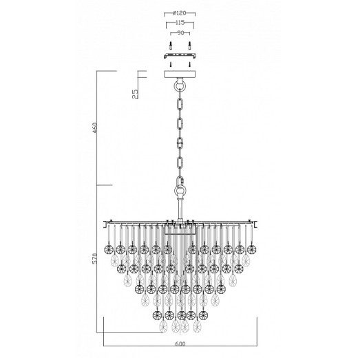 Подвесная люстра Maytoni Linn MOD091PL-07G