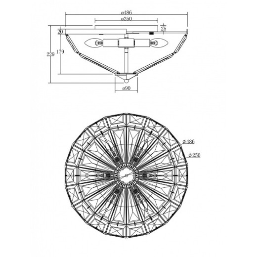 Накладной светильник Maytoni Facet MOD094CL-06CH