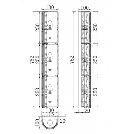 Накладной светильник Maytoni Facet MOD094WL-03G