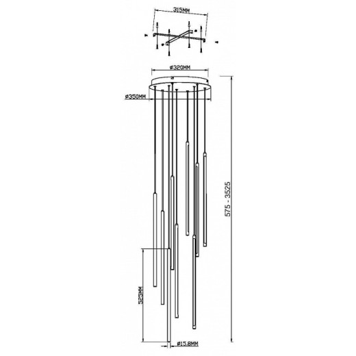 Подвесная люстра Maytoni Light stick MOD236PL-L54BS3K