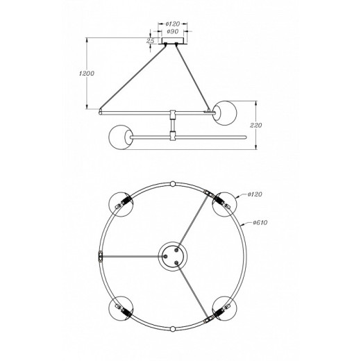 Подвесной светильник Maytoni Balance MOD317PL-04B