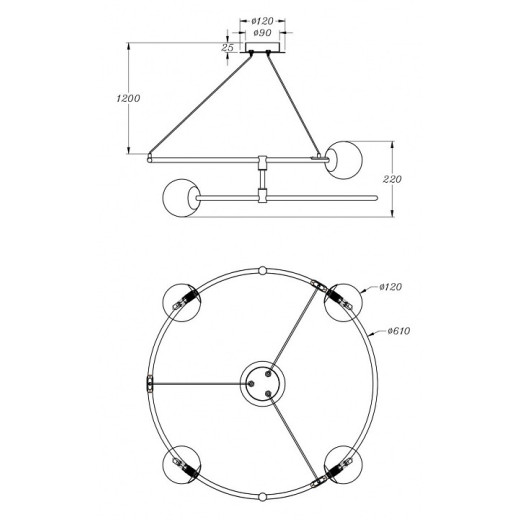 Подвесная люстра Maytoni Balance MOD317PL-04G