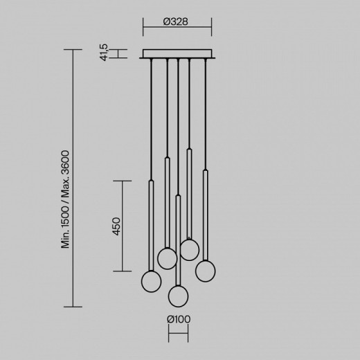 Подвесная люстра Maytoni Bubble dream MOD383PL-L16BBS3K