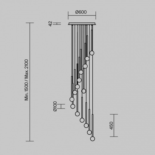 Подвесная люстра Maytoni Bubble dream MOD383PL-L40BBS3K