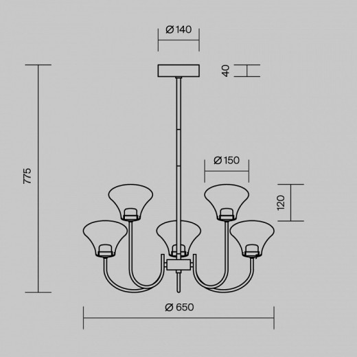 Люстра на штанге Maytoni Dynasty MOD402PL-L20BS3K