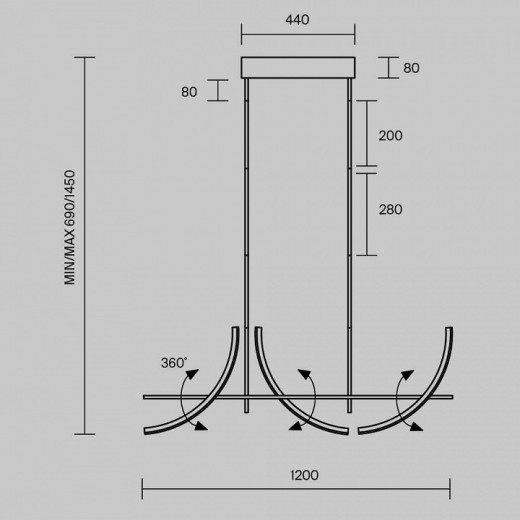 Светильник на штанге Maytoni Wabi MOD428PL-L20BK