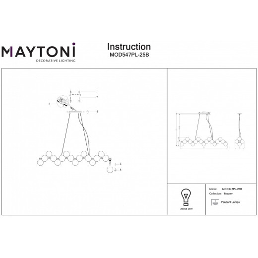 Подвесная люстра Maytoni Dallas MOD547PL-25B
