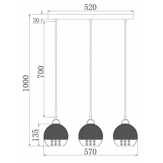 Подвесной светильник Maytoni Iceberg P012-PL-03-N