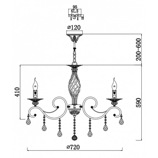 Подвесная люстра Maytoni Grace RC247-PL-08-R