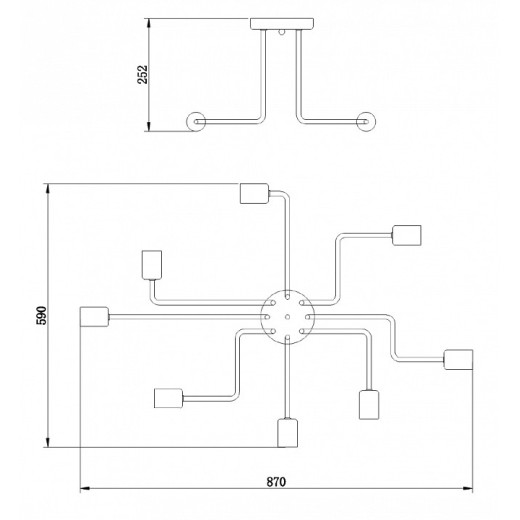 Люстра на штанге Maytoni Gilbert T532CL-08B